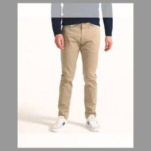 NWT Jachs New York Men's Slim Fit Mid-Rise Tapered Leg Tan Pants 28x34